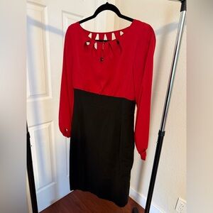 White House Black Market Tulip Peep Hole Cocktail Knee Length Dress